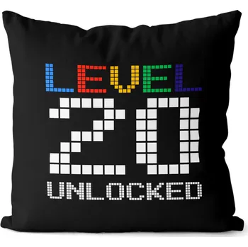 Dekorativní polštářek Polštář Level unlocked (Velikost: 40 x 40 cm, věk: 20)