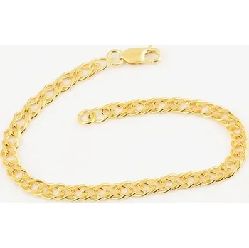 Náramek Pánský stříbrný pozlacený náramek rombo 21 cm STNA0331F + dárek zdarma