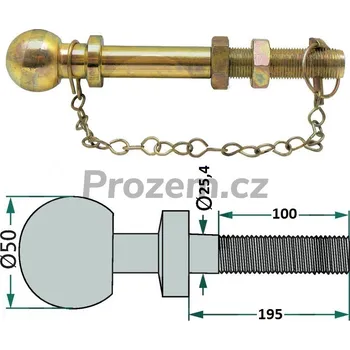 Příslušenství pro přívěs Kolík s kulovou hlavou ISO 50, koule na přívěs