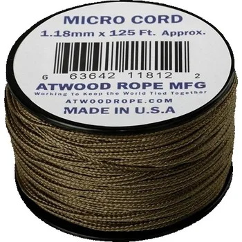 Lano Atwood Rope MFG® Padáková šňůra Micro Cord (125 ft) ARM®, Barva: Coyote