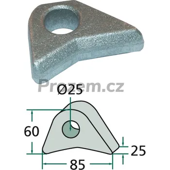 Pojistné oko 25 mm EURO úchytů na čelní nakladč, Euroúchyt