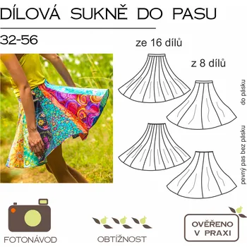 Nit Tištěný střih dílová sukně do pasu