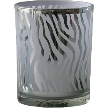 Svícen Stříbrný svícen Zebras s motivem zebry - 7*7*8cm