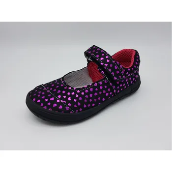 Dámská zdravotní obuv Jonap Barefoot B14S - černé balerínky (vzor růžová srdíčka) Velikost EU: 24, vnitřní délka: 157, vnitřní šířka: 68