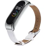 Xiaomi Mi Band 3/4 Kožený Correa náhradní náramek / řemínek Barva: Bílá MBSCZ-4KCBL