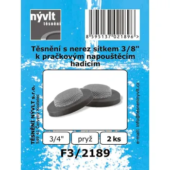 SADA těsnění převlečné matice 3/4" s nerezovým sítkem 2 ks - vypouklé - F3/2189