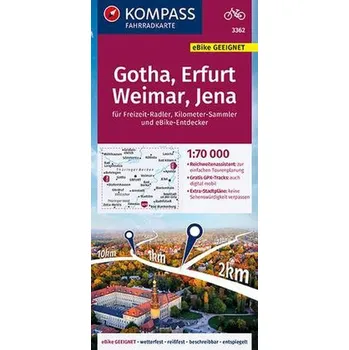 KOMPASS Fahrradkarte Gotha, Erfurt, Weimar, Jena 1:70 000 - KOMPASS-Karten GmbH