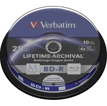 Optické médium Verbatim 43825 M-DISC Blu-ray XL Rohling 25 GB 10 ks vřeteno s potiskem