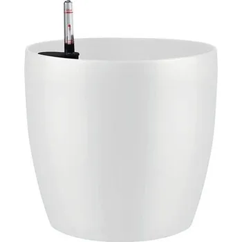 Květináč Samozavlažovací květináč plastový Lafiora Ø 43 cm, v. 39 cm bílý lesklý