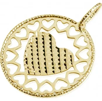 Přívěsek Luxur, Jemný přívěsek Zera s motivem srdcí, žluté zlato, 1421153-0-0-0