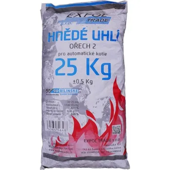 Kaxl Bílinské uhlí hnědé ořech 25 kg Tuhé palivo Kaxl Bílinské uhlí hnědé ořech 25 kg