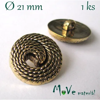 Knoflík Knoflík ozdobný 21mm/1ks, zlatý