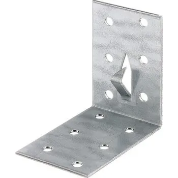 Tesařské kování Spojovací úhelník děrovaný 60x60x40 mm, sendzimirově pozinkovaný, 1 ks