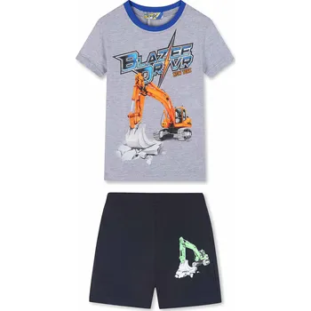 Chlapecké letní pyžamo - KUGO LC5964, světle šedý melír Barva: Světle šedý melír, Velikost: 98