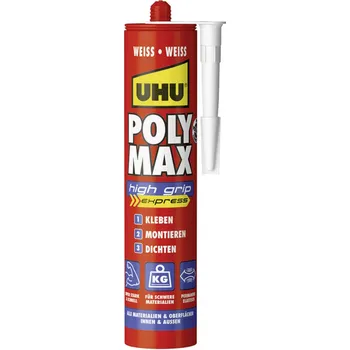 stavební silikon UHU Poly Max® 10 SEK Sofort Power montážní lepidlo 47230 440 g