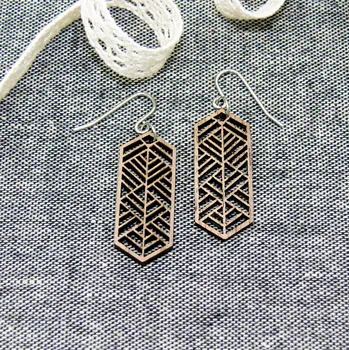 Náušnice art-wood.cz Dřevěné náušnice - Zirkon