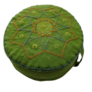 Podsedák Ovopecka Meditační sedák s pohankovými slupkami Zelená mantra 33x14 cm