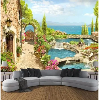 Fototapeta Solution Media 3D tapeta - Zahrada s výhledem na moře MU1652 3 - 3D Relief - Vliesová tapeta - 320g/m2