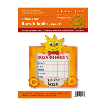 kreativní sada Rozvrh hodin - Sluníčko