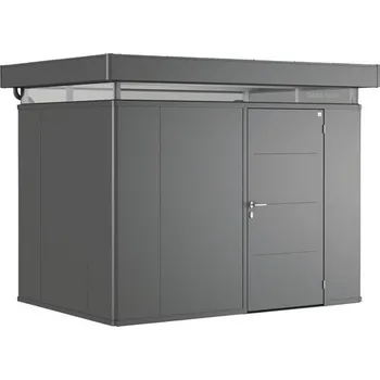 Zahradní domek Plechový zahradní domek Biohort CasaNova 3x2 pravé dveře 304 x 204 cm tmavě šedý metalický