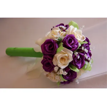 umělá květina Kytice fialovo-krémová