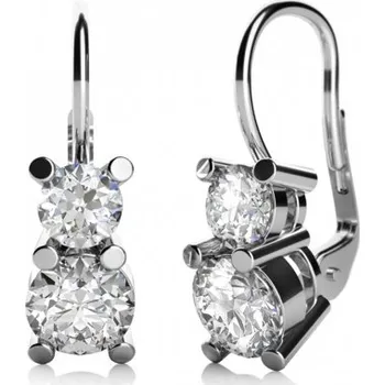 Náušnice Couple, Náušnice Unique, bílé zlato se zirkony, 6880231-0-0-1