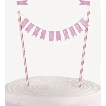 Party dekorace Unique Dekorace na dort Girlanda Its a Girl
