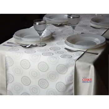 ubrus HEDVA ČESKÝ BROKÁT Ubrus Odaska běhoun 40x140 terče bílá
