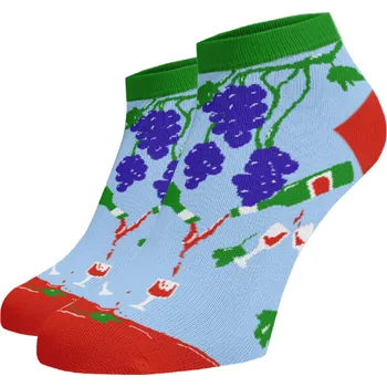 Dámské ponožky Veselé kotníkové ponožky Červené víno Světle modrá Bavlna 42-44