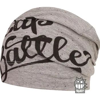 Čepice Bavlněná čepice Dráče - Polo 05, šedý melír, nápis Barva: Béžová, Velikost: 46-48