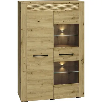 Knihovna Vitrína nízká dub artisan ARTIS 05