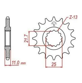 Řetězová sada pro motocykl řetězové kolečko pro sekundární řetězy typu 532, JT - Anglie (16 zubů)
