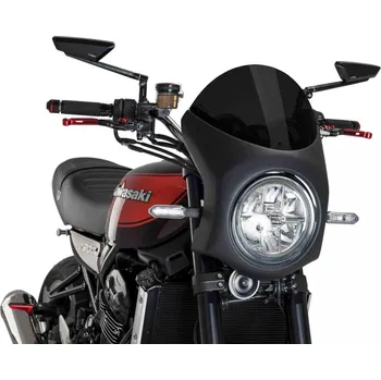 Přední maska matná černá vč. plexi pro Kawasaki Z900RS (Barva plexi: Černé)