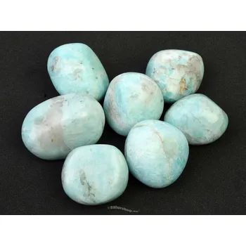 Přírodní kámen Světlý amazonit hladký troml vel. XL (Peru)