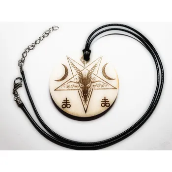 Náhrdelník HeLLWood - náhrdelník - Baphomet Leviathan - průměr 50 mm