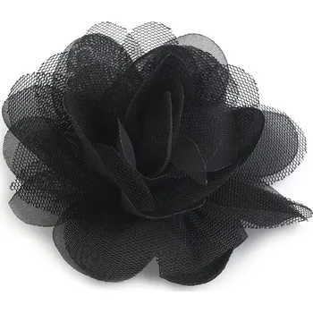 Šifónový květ Ø8 a 9 cm, barva 4 (9 cm) černá
