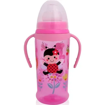 Kojenecká láhev Lorelli Hrníček s měkký pítkem a oušky 350 ml Pink Ladybug
