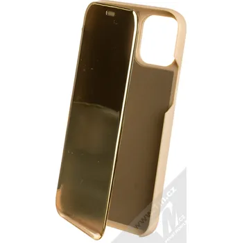 Pouzdro na mobilní telefon 1Mcz Clear View flipové pouzdro pro Apple iPhone 12, iPhone 12 Pro zlatá (gold)