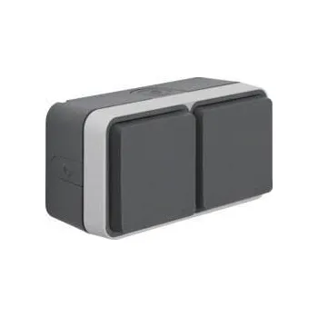 Elektrická zásuvka Berker dvojitá zásuvka na omítku W.1 šedá, světle šedá 47753525 1 ks