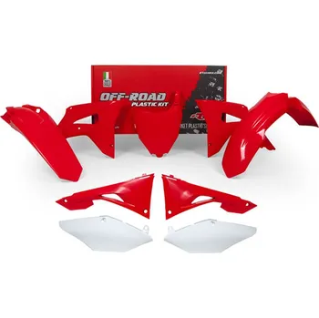 Sada plastů Honda, RTECH (červeno-bílá, 6 dílů, vč. krytů vzduch filtru)