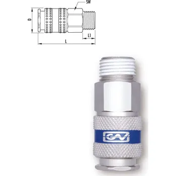 Příslušenství ke kompresoru GAV BEZPEČNOSTNÍ RYCHLOSPOJKA MAGNUM 4000 STL.VZDUCH 3/8" vnější závit