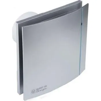 Domácí ventilátor Soler&Palau ventilátor SILENT 100 CRZ Design Silver 3C - zpětná klapka, nastavitelný doběh, kuličková ložiska, tichý chod 100mm