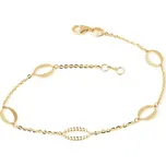 Dámský zlatý náramek ZLNA939F 18 cm + Dárek zdarma