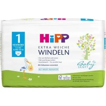 jednorázová plena HIPP pleny 1 newborn 2-5 kg 24 ks