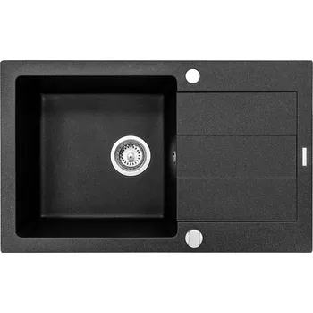 Nerezový dřez Pyragranitový dřez SPARTA PLUS LUX 1B 1D (78x48) black