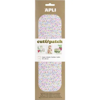 Barevný papír Apli Cut & Patch papír na ubrouskovou techniku Hvězdičky lesklé 30 x 50 cm 3 kusy