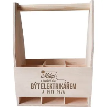 Žertovný předmět Miluji v životě dvě věci: být elektrikářem a pití piva - přepravka s gravírováním- Tričkový.cz