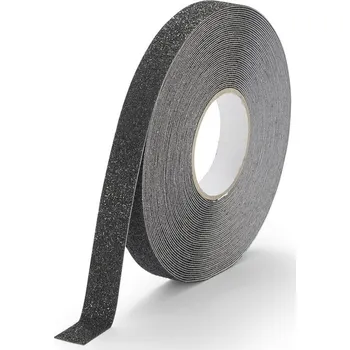 Lepicí páska Černá korundová protiskluzová páska FLOMA Extra Super - 18,3 m x 2,5 cm a tloušťka 1 mm