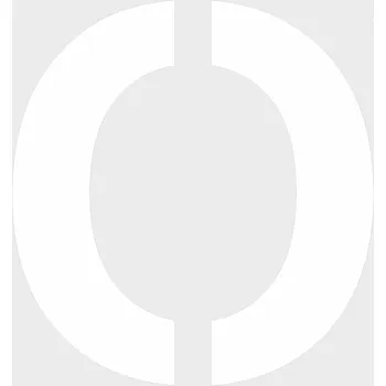 Barva ve spreji ŠABLONY plast písmena - O plast 0,5 mm výška znaku 200 mm