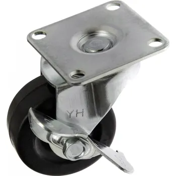 Pojezdové kolečko TOOLCRAFT TO-5137887 Otočné kolečko s aretační brzdou a konstrukční deskou 50 mm, gumové nosnost (max.): 50 kg